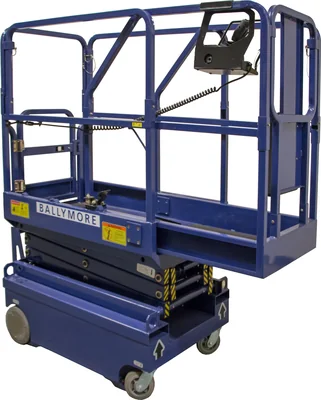 Ballymore Scissor Lift, drivable, 10 ft platform height, 22" long platform, 500 lb capacity