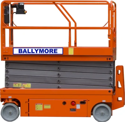 Ballymore Scissor Lift, drivable, 32 ft platform height, 36" long platform, 700 lb capacity