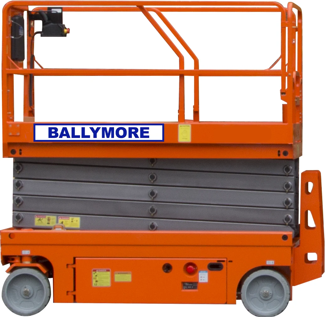 Ballymore Scissor Lift, drivable, 32 ft platform height, 36" long platform, 700 lb capacity
