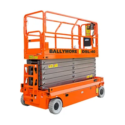 Ballymore DSL-40 Battery-Powered Drivable Compact Scissor Lift with Roll-Out Cantilevered Platform
