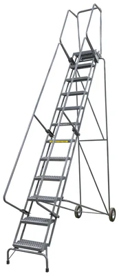 Ballymore Fold-N-Store 11-Step Rolling Ladder, 30" base, 14" top step