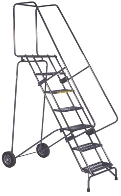 Ballymore Fold-N-Store 7-Step Rolling Ladder, 30" base, 14" top step