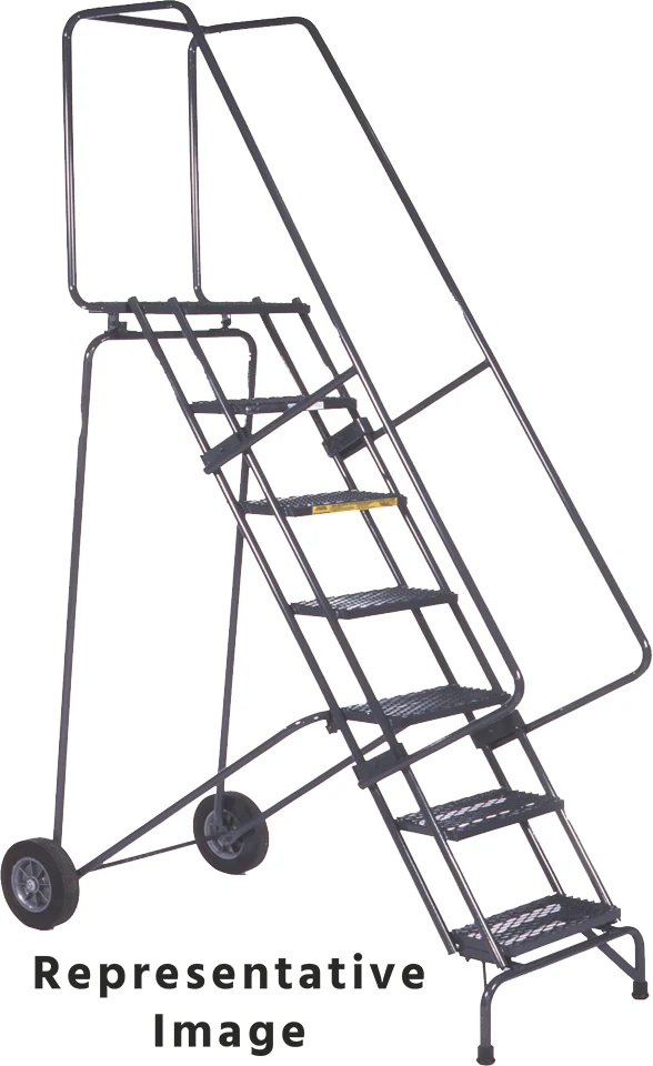 Ballymore Fold-N-Store 9-Step Rolling Ladder, 30" base, 14" top step