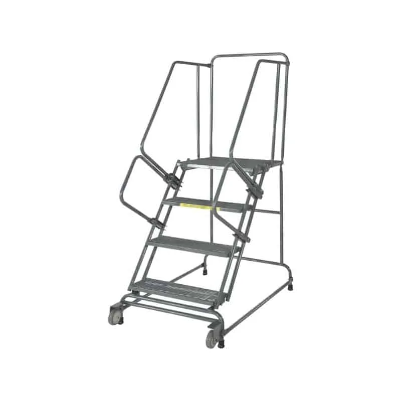 Ballymore FSTR418 Tilt and Roll 4-Step Gray Steel Rolling Safety Ladder