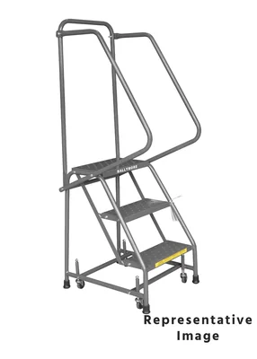 Ballymore Spring-Loaded Caster 2-Step Rolling Ladder, 20" base, 21" top step