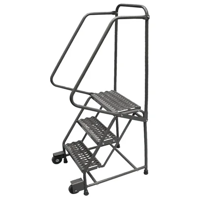 Ballymore Tilt & Roll 2-Step Rolling Ladder, 30" base, 10" top step, expanded metal tread, factory setup