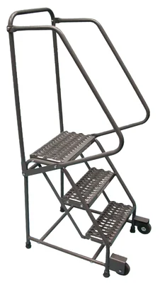 Ballymore Tilt & Roll 4-Step Rolling Ladder, 20" base, 10" top step, abrasive mat tread, factory setup