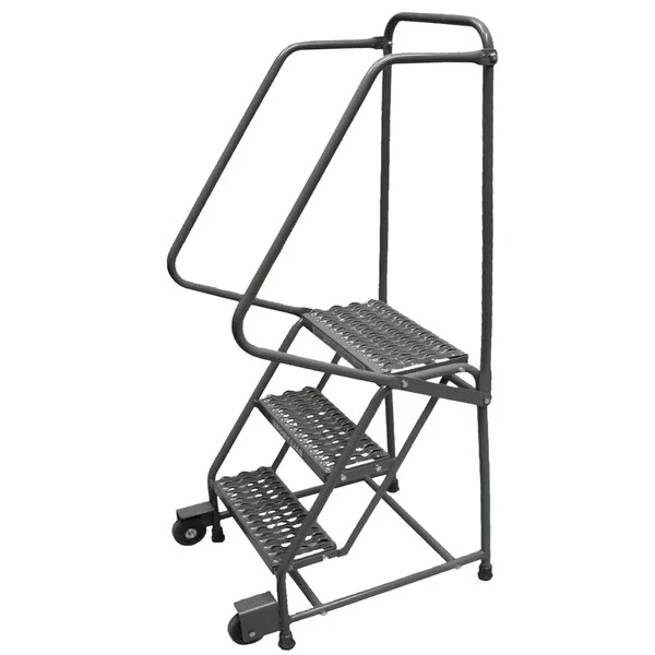 Ballymore Tilt & Roll 4-Step Rolling Ladder, 30" base, 10" top step, perforated tread, factory setup