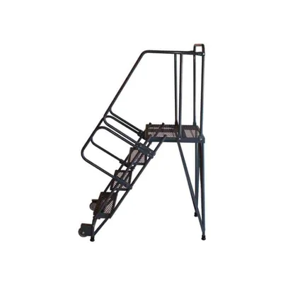 Ballymore HL-2NS Tilt and Roll 2-Step Gray Steel Rolling Safety Ladder with Straddle Base