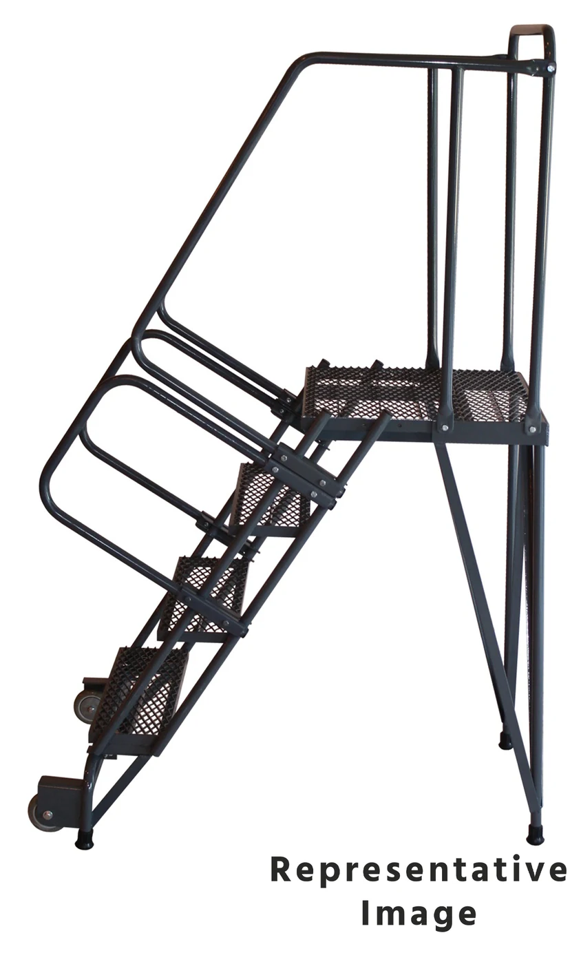 Ballymore Tilt & Roll 4-Step Rolling Ladder, 26" base, 21" top step