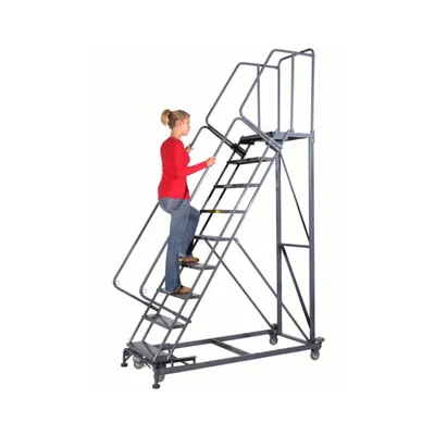 Ballymore ML063221 Monster Line 6-Step Gray Steel Extra Heavy-Duty Rolling Safety Ladder
