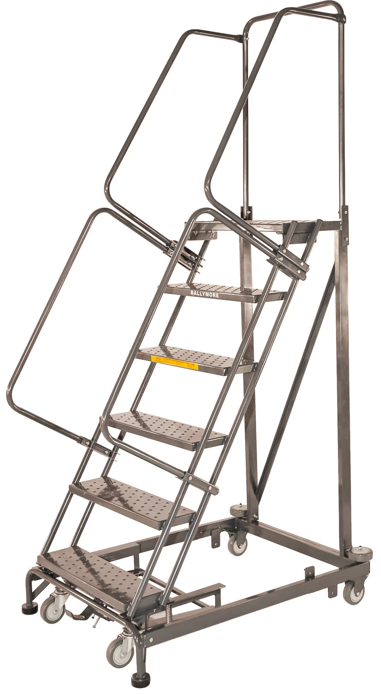 Ballymore Monster Line 6-Step Rolling Ladder, 32" base, 21" top step