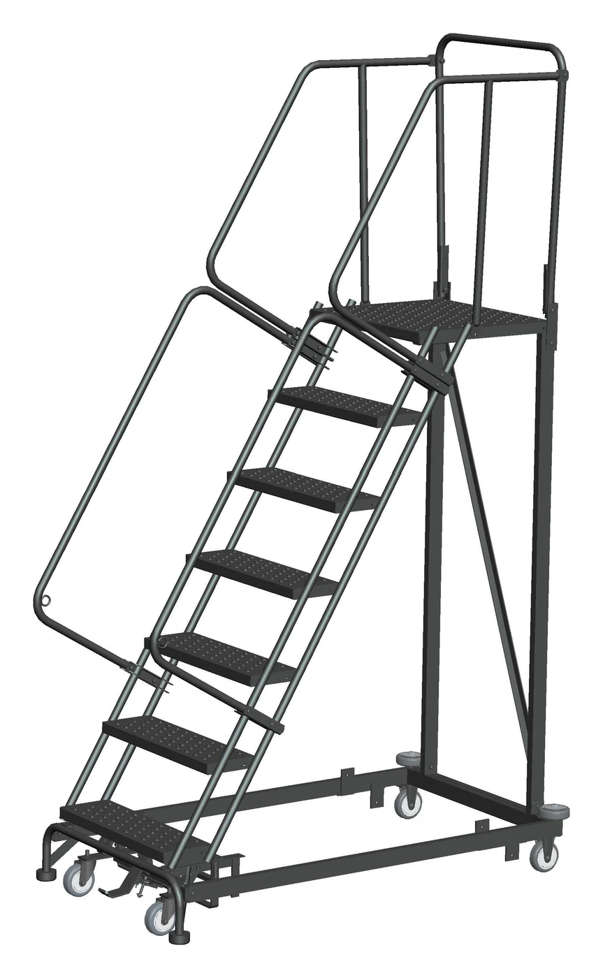 Ballymore Monster Line 7-Step Rolling Ladder, 32" base, 21" top step