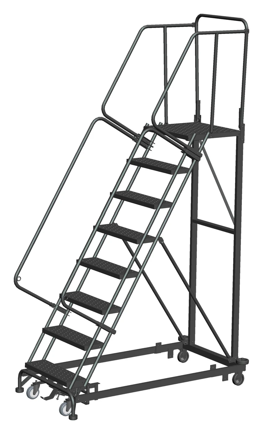 Ballymore Monster Line 8-Step Rolling Ladder, 32" base, 21" top step