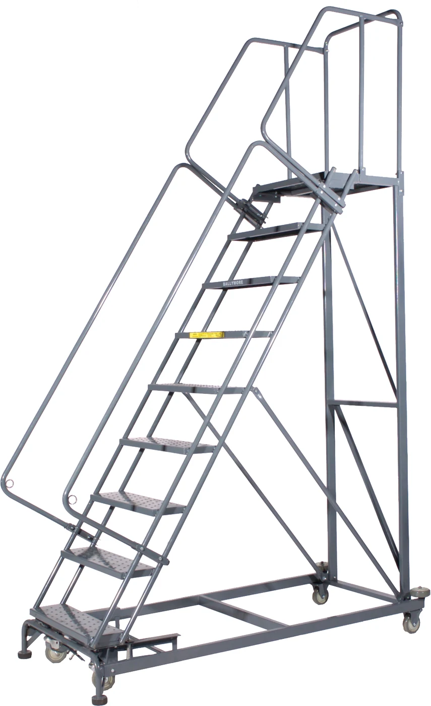 Ballymore Monster Line 9-Step Rolling Ladder, 32" base, 21" top step