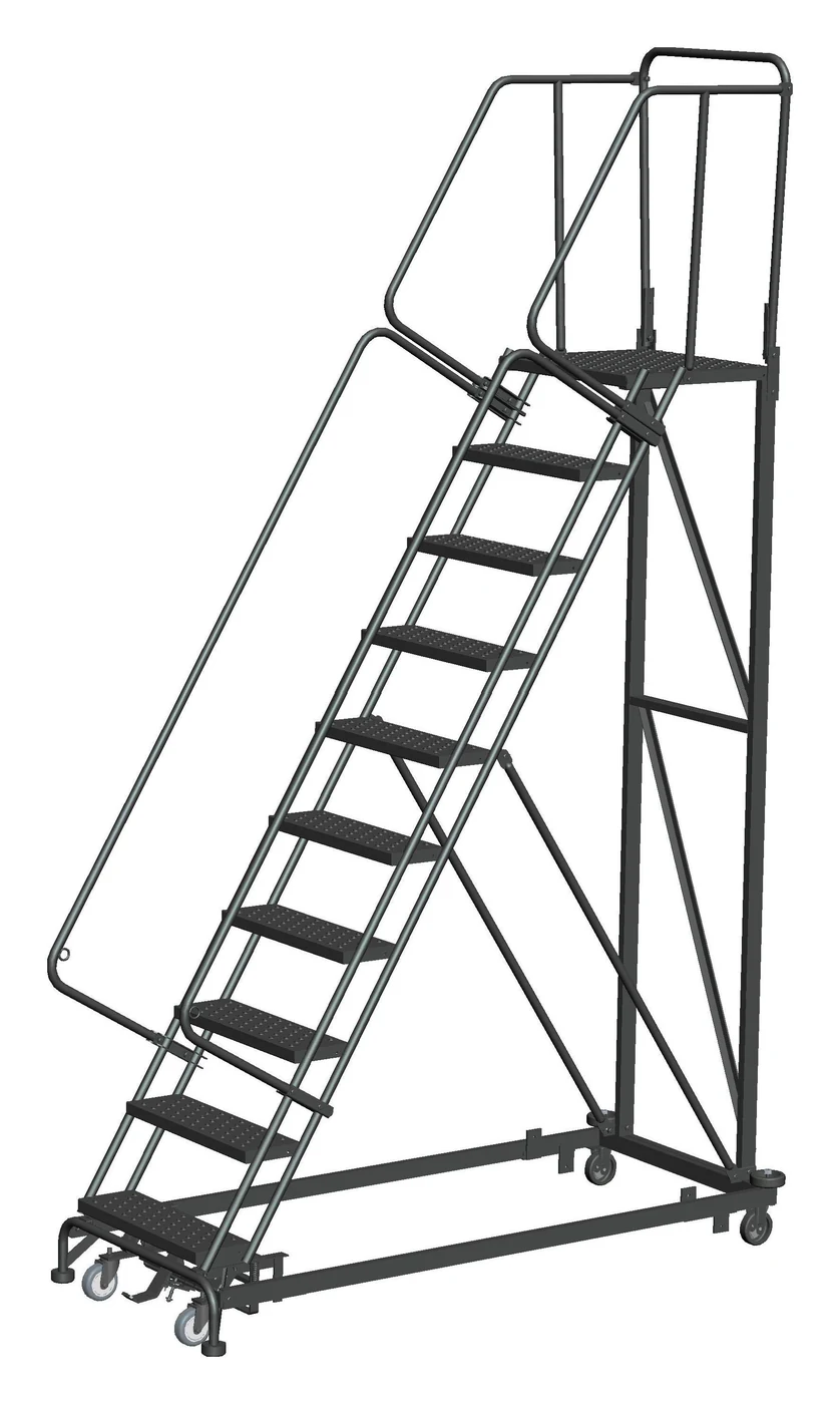 Ballymore Monster Line 10-Step Rolling Ladder, 32" base, 21" top step