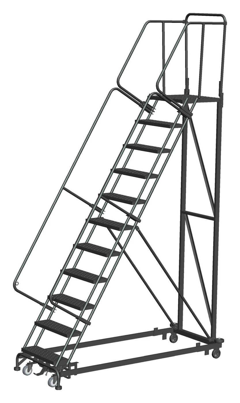 Ballymore Monster Line 11-Step Rolling Ladder, 32" base, 21" top step