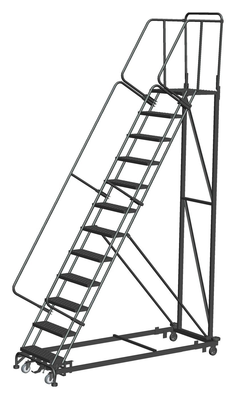 Ballymore Monster Line 14-Step Rolling Ladder, 40" base, 21" top step