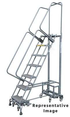 Ballymore Navigator All-Directional 7-Step Rolling Ladder, 26" base
