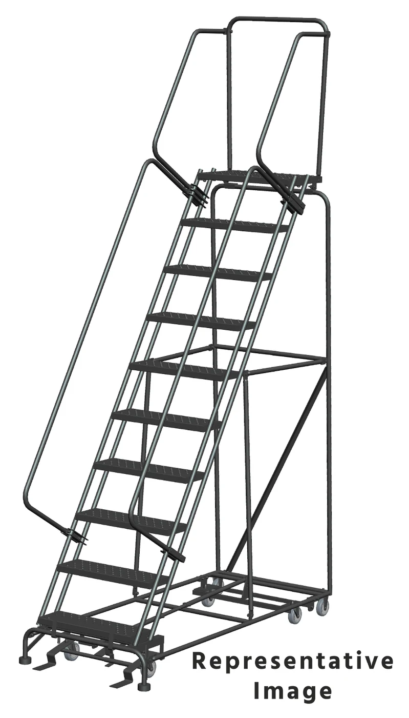 Ballymore All-Directional 10-Step Rolling Ladder, 32" base, 28" top step