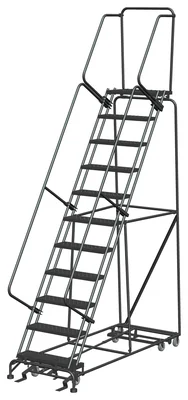 Ballymore All-Directional 11-Step Rolling Ladder, 32" base, 14" top step