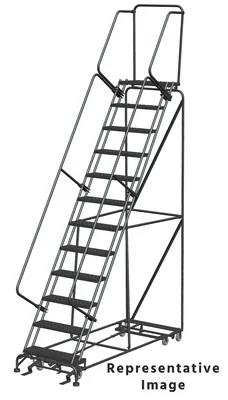 Ballymore All-Directional 12-Step Rolling Ladder, 32" base, 21" top step