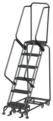 Ballymore All-Directional 6-Step Rolling Ladder, 24" base, 14" top step