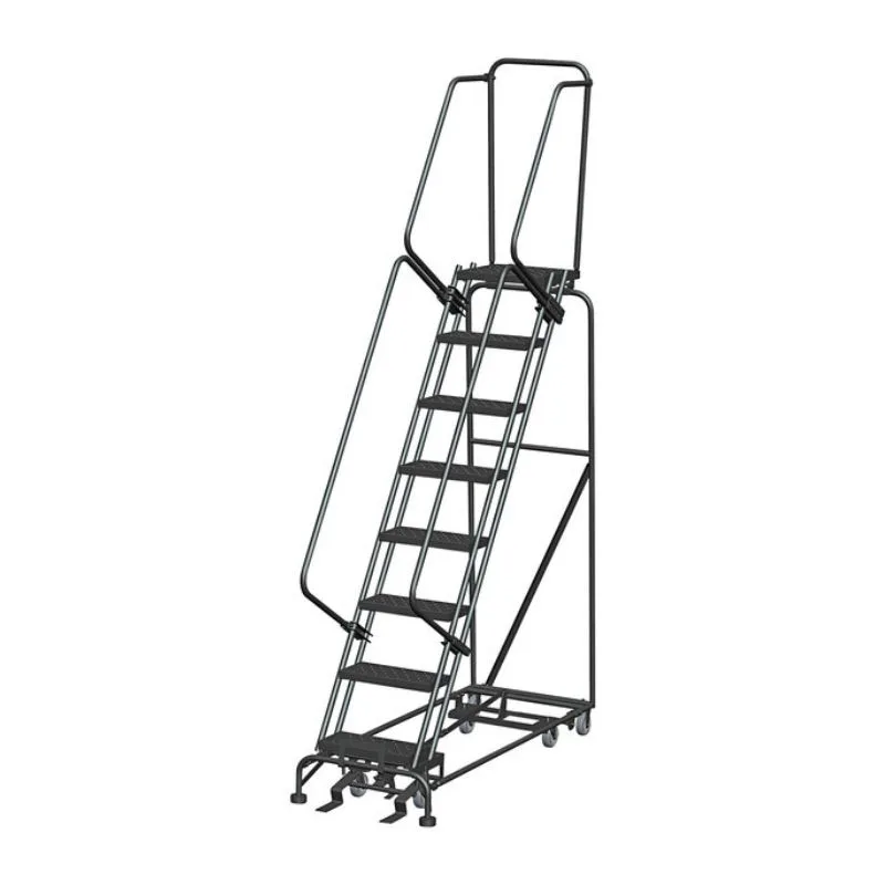 Ballymore PIP-7 7-Step Gray Steel All-Direction Rolling Safety Ladder