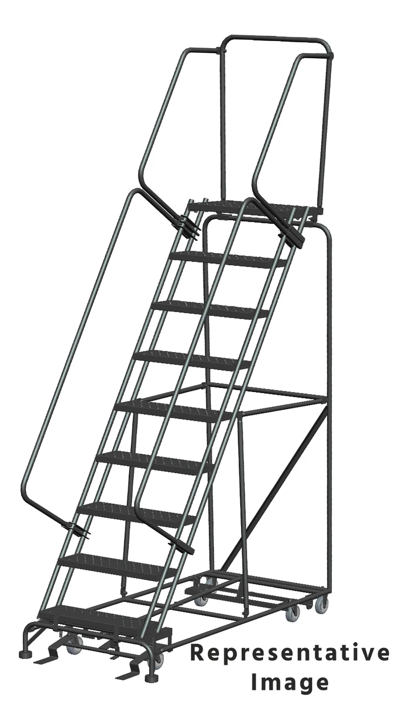 Ballymore All-Directional 9-Step Rolling Ladder, 32" base, 21" top step