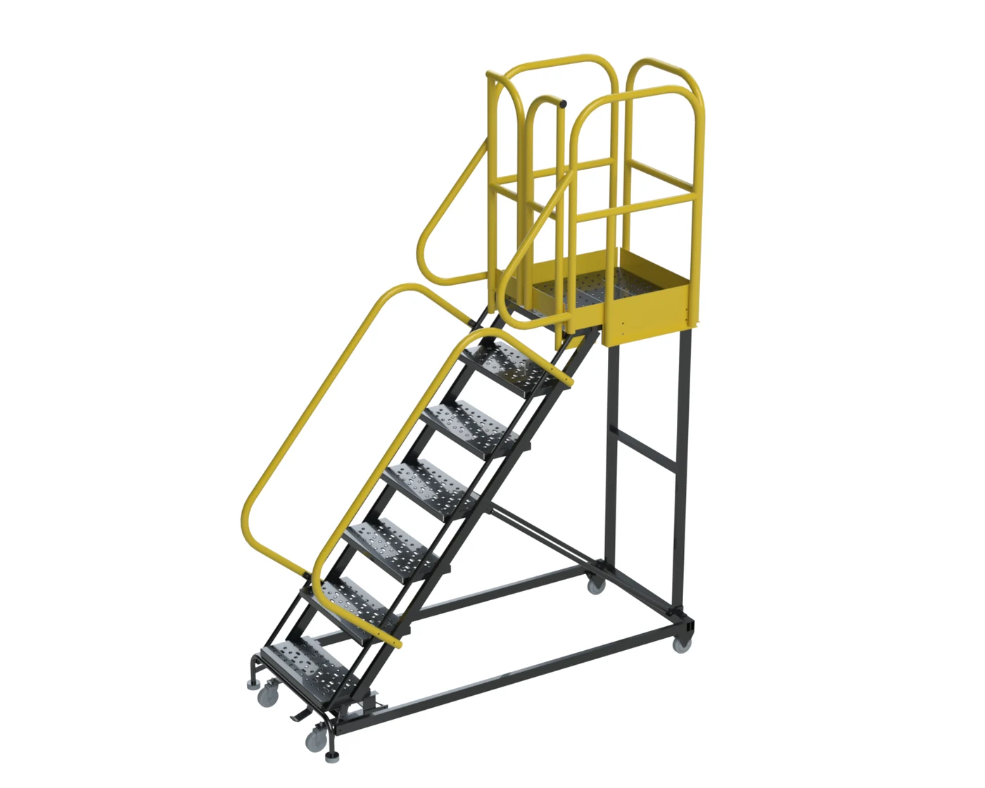 Ballymore ProLine 7-Step Rolling Ladder, 32" base, 28" top step