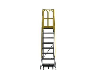 Ballymore ProLine 8-Step Rolling Ladder, 32" base, 28" top step — view 4