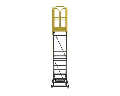 Ballymore ProLine 11-Step Rolling Ladder, 32" base, 28" top step — view 4