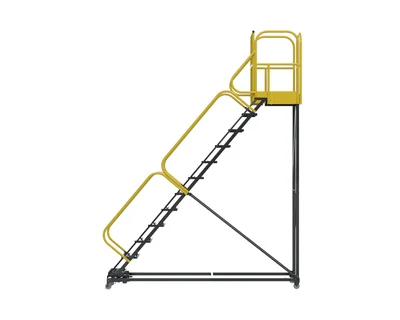 Ballymore ProLine 12-Step Rolling Ladder, 32" base, 28" top step — view 3