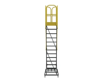 Ballymore ProLine 12-Step Rolling Ladder, 32" base, 28" top step — view 4