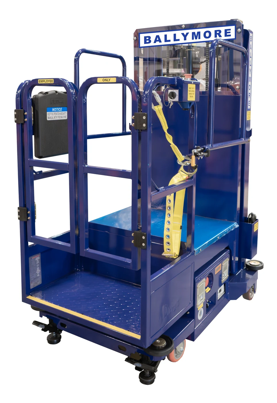 Ballymore PS-10 Ballymore Personnel Lift: Push-Around, Battery, 650 lb Load Capacity, 6 ft 4 in Closed Height