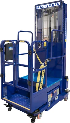 Ballymore PS-12 Ballymore Personnel Lift: Push-Around, Battery, 650 lb Load Capacity, 7 ft 10 in Closed Height, 6 in