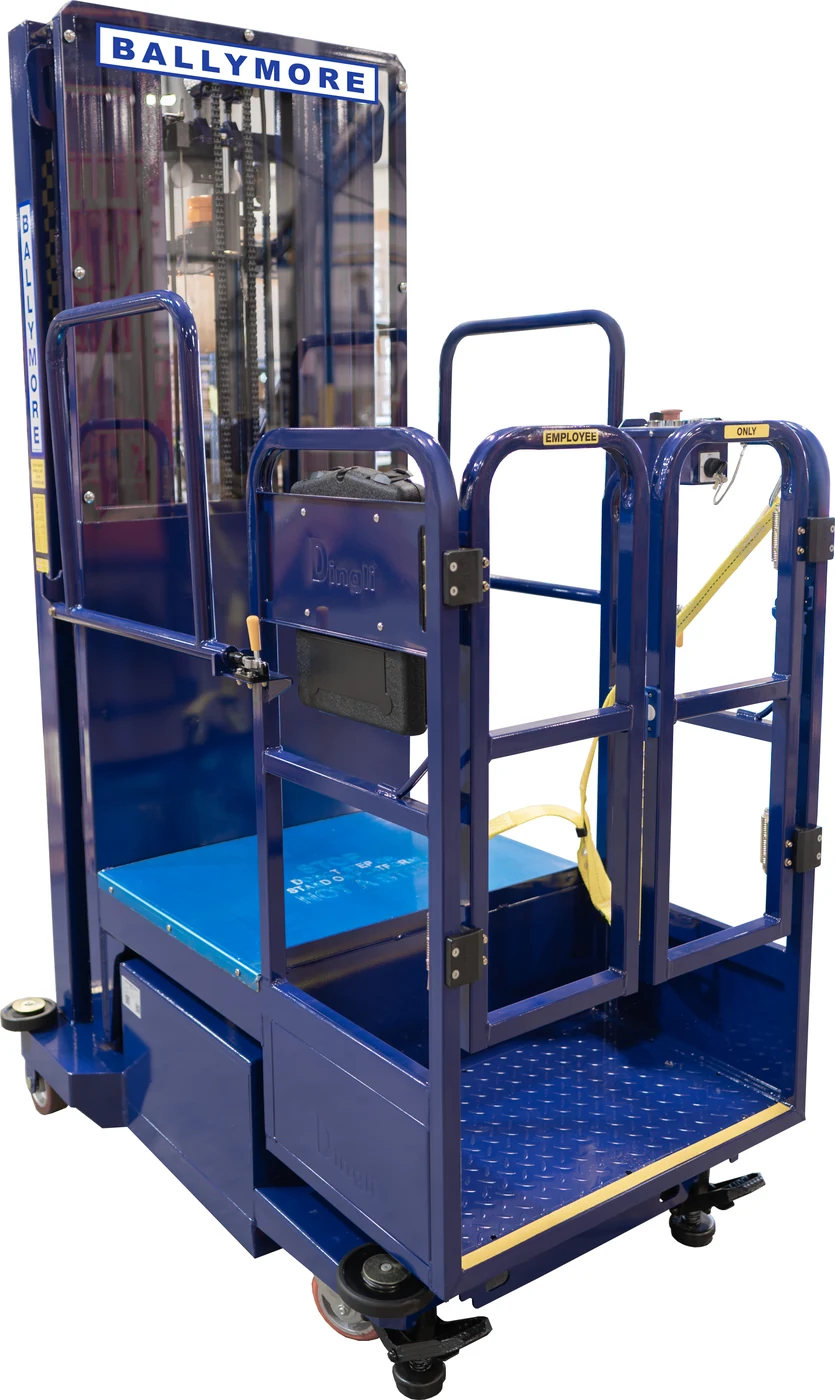 Ballymore PS-15 Ballymore Personnel Lift: Push-Around, Battery, 650 lb Load Capacity, 7 ft 6 in Closed Height