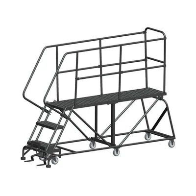 Ballymore SEP3-2472 3-Step Heavy-Duty Steel Mobile Work Platform with Handrails