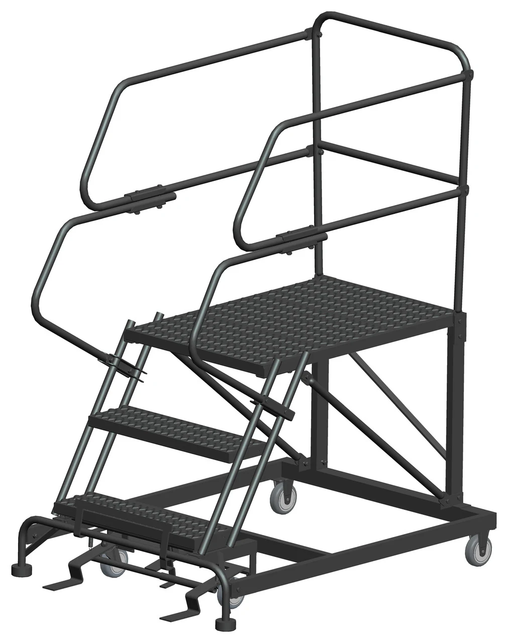 Ballymore 3-Step Single Entry Work Platform, 36" deep platform, 38" base