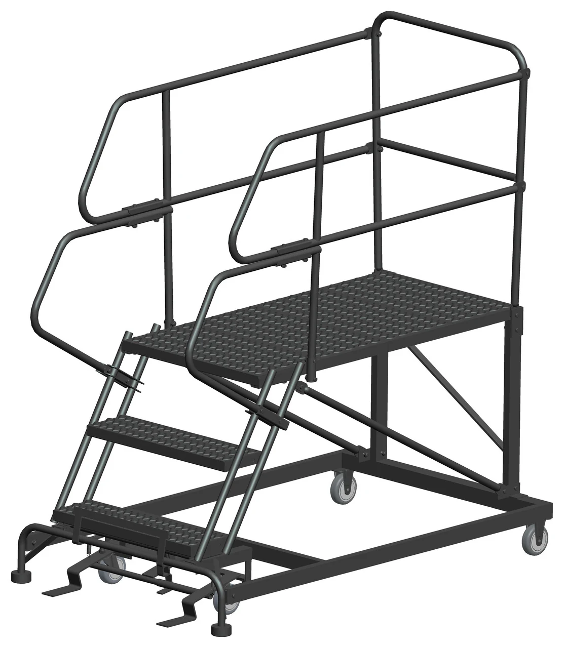Ballymore 3-Step Single Entry Work Platform, 48" deep platform, 38" base