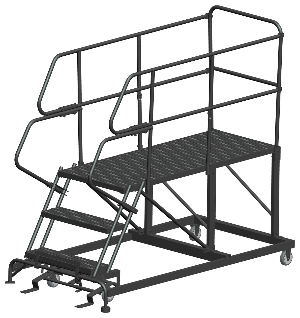 Ballymore 3-Step Single Entry Work Platform, 60" deep platform, 38" base
