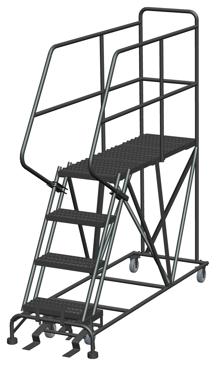 Ballymore 4-Step Single Entry Work Platform, 48" deep platform, 33" base