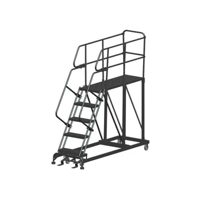 Ballymore SEP5-2448 5-Step Heavy-Duty Steel Mobile Work Platform with Handrails