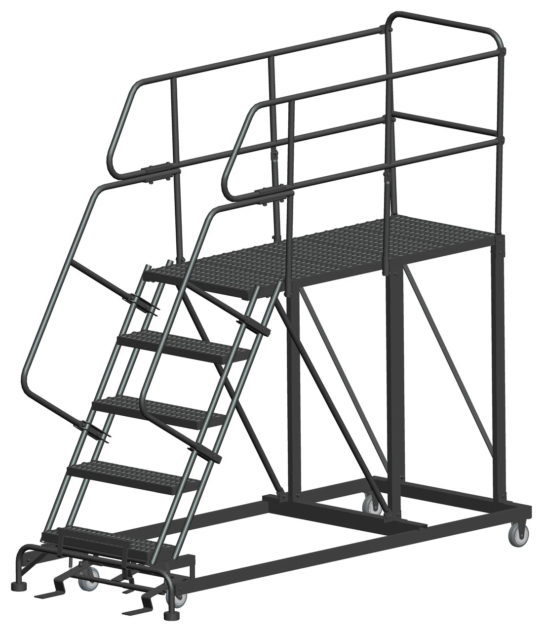 Ballymore 5-Step Single Entry Work Platform, 60" deep platform, 38" base