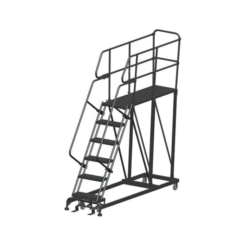 Ballymore SEP6-2460 6-Step Heavy-Duty Steel Mobile Work Platform with Handrails