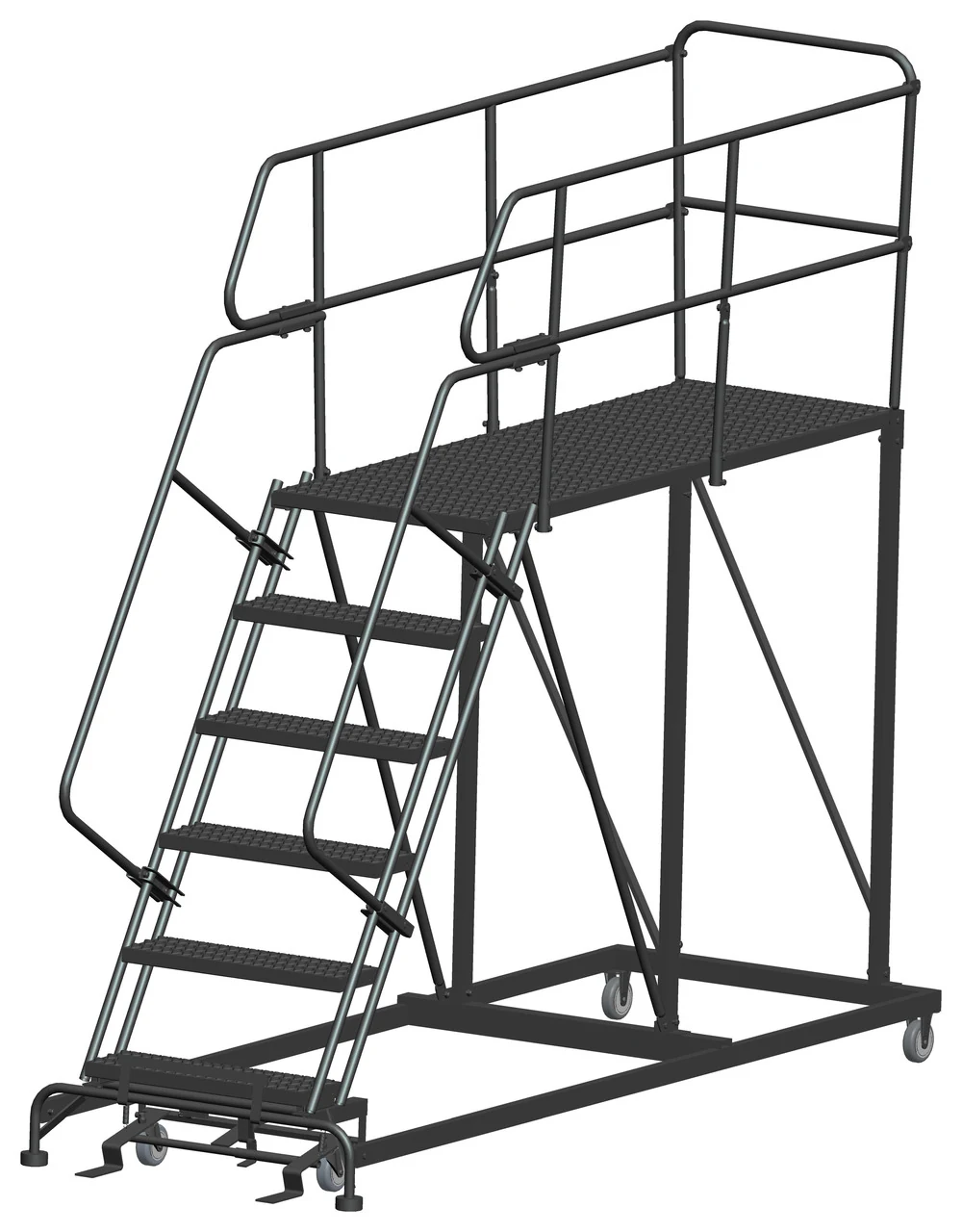 Ballymore 6-Step Single Entry Work Platform, 72" deep platform, 38" base