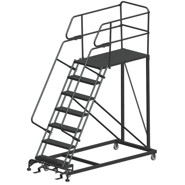 Ballymore SEP7-3648 7-Step Heavy-Duty Steel Mobile Work Platform with Handrails