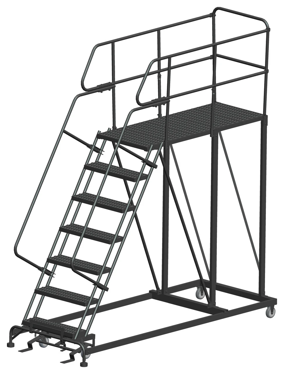 Ballymore 7-Step Single Entry Work Platform, 60" deep platform, 38" base