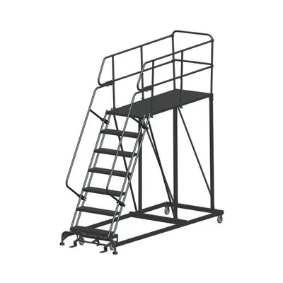Ballymore SEP7-3672 7-Step Heavy-Duty Steel Mobile Work Platform with Handrails
