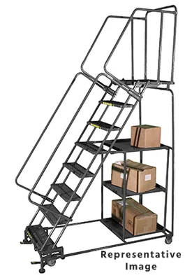 Ballymore Stock Picking 11-Step Rolling Ladder, 32" base, 14" top step